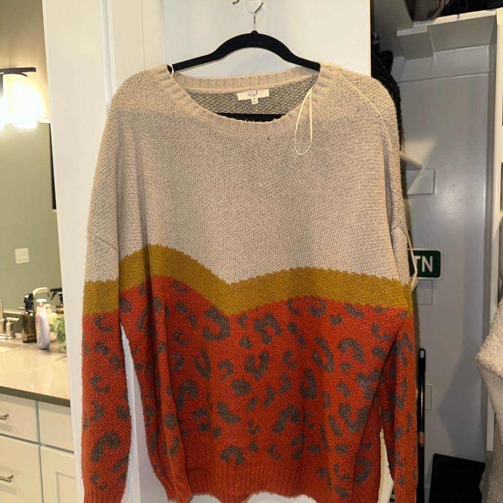 Colorful Leopard Print Sweater